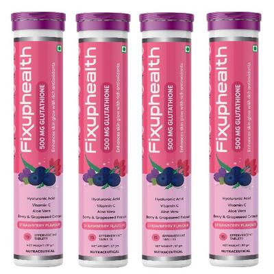 FixUpHealth Glutathione Effervescent Tablet - Strawberry Flavour (Pack of 4 x 15s) 1's - General Health