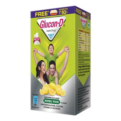 Glucon-D Instant Energy Powder - Nimbu Pani (Refill) (Tiffin box worth 80 Rupees Free) 450 g - Energy Drinks
