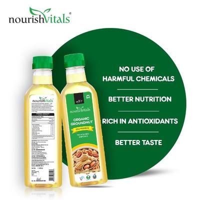 NourishVitals Organic Groundnut Cold Pressed Oil 1 litre - Health Products