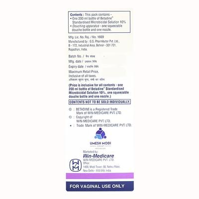 Betadine Douche Vaginal 10% Wash 200ml - Skin Infections-Ski