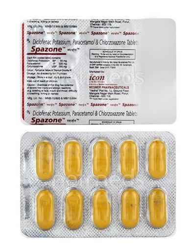 Spazone Tablet 10'S - Muscle Cramps/Spasticity-Mus