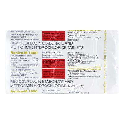 RENIVA M 1000 Tablet 10's - Diabetes-Ant