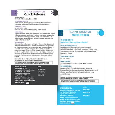 BonAyu Tooth Whitening Strips + Oral Care Breath Strips 60's - Mouthwash