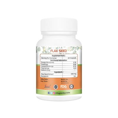 VitaGreen Flax Seed Capsules 60's - Herbal Dietary Supplement