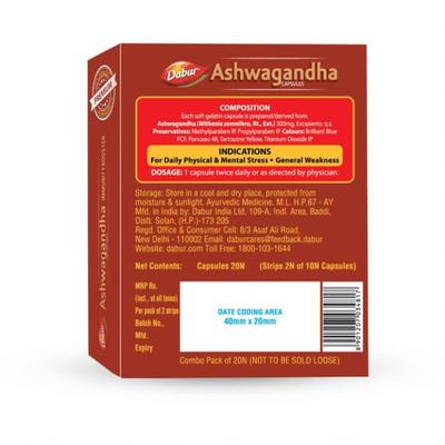 Dabur Ashwagandha Capsule 20's - Ashwagandha