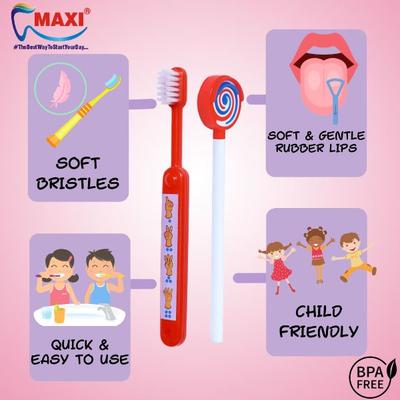 MAXI ABC Baby Toothbrush and Tongue Cleaner - Soft (Buy 1 Get 1 Free) - Toothbrushes