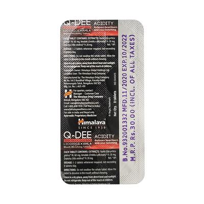 Himalaya Q-DEE Acidity Tablet 8's - Speciality Medicines