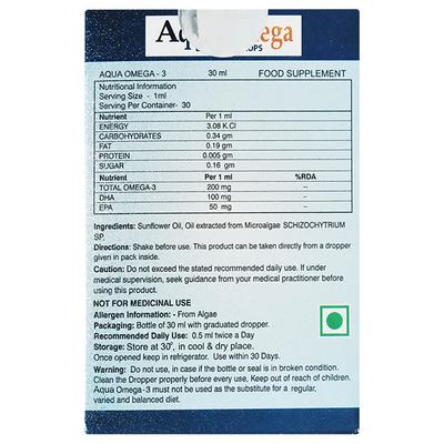 AquaOmega - EPA and DHA Drops 30 ml - Omega Fish Oil Fatty Acids