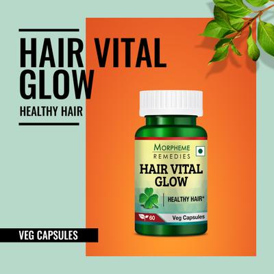 Morpheme Remedies Hair Vital Glow 60 Veg Caps - For Hair Health 60's - Hair & Skin