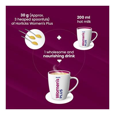 Women's Plus Horlicks No Added Sugar Powder - Caramel Flavour 400 gm (Refill Pack) - Daily Health Drinks