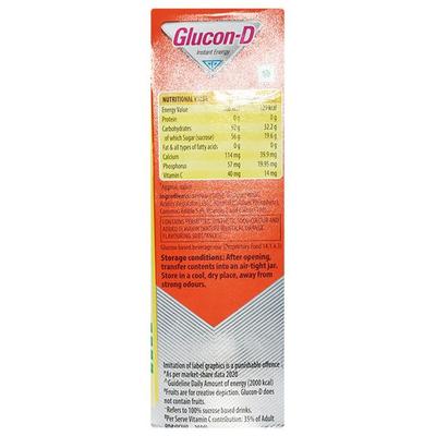 Glucon-D Instant Energy Powder - Tangy Orange (Refill) 1 kg - Energy Drinks