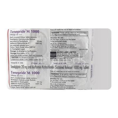 Tenepride M 20/1000mg Tablet 10'S - Diabetes-Ant