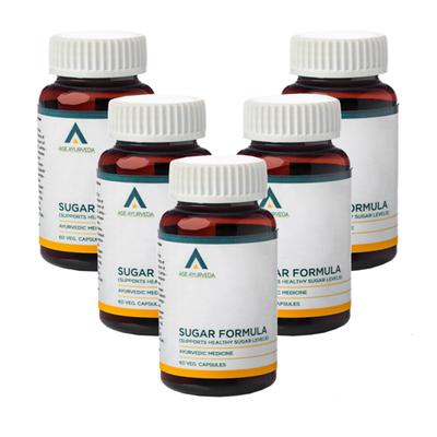 Age Ayurveda Sugar Formula Veg. Capsule (Pack of 5 x 60's) - Diabetes Care (Ayush)