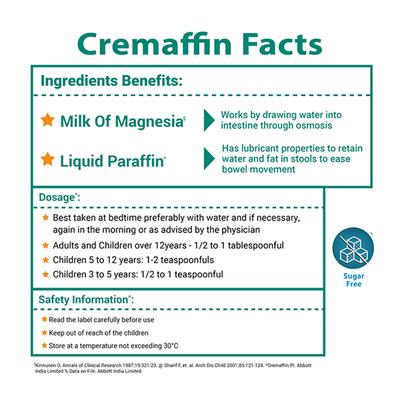 Cremaffin Constipation Relief Liquid - Mixed Fruit 450ml - Indigestion/Constipation