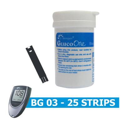 Dr.Morepen GlucoOne Blood Glucose Test Strips (Pack of 25's) (BG03) - Blood Glucose Monitors/Strips