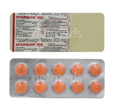 Sparquin 200mg Tablet 10'S - Bacterial Infections-Qui