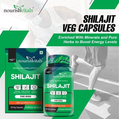 NourishVitals Premium Shilajit 500 mg Veg Capsule 60's - Sexual Care