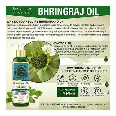 Morpheme Remedies Pure Bhringraj Hair Oil 200 ml - Hair Oils