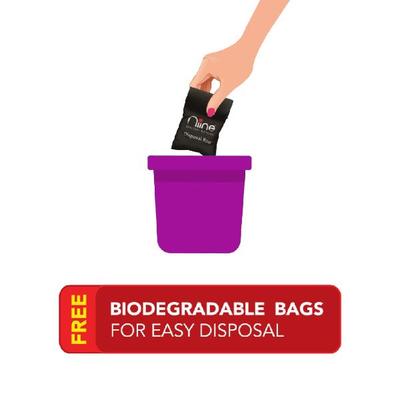 Niine Dry Comfort Sanitary Napkin with Biodegradable Disposable Bags - Ultra Thin XL+ (Pack of 4 x 6's) - Sanitary Napkins