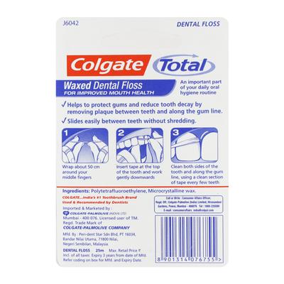 Colgate Total Dental Floss 25Mts - Floss & Tongue Cleaners