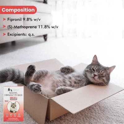 Wiggles Eraditch Spot On for Cats Fleas Ticks Remover Treatment Drops 0.5 ml - Pet Grooming