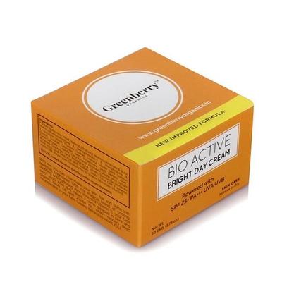 Greenberry Organics Bio Active Bright Day Cream with SPF 25+ 50 gm - Face Sunscreen