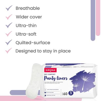 Sirona Dry Comfort Panty Liners (S) (Pack of 2 x 60's) - Panty Liners