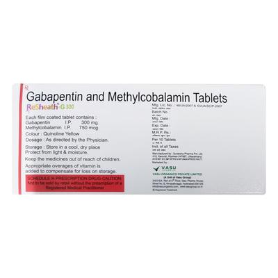 RESHEATH G 300 Tablet 10's - Neuropathic Pain-Dru
