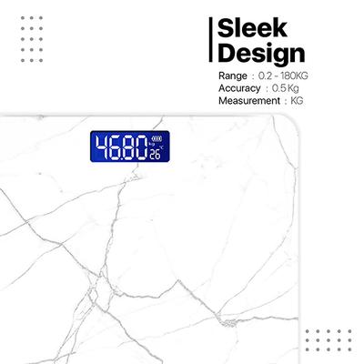 Vandelay Spirit Series Body Weighing Scale - White Marble - Weighing Scale