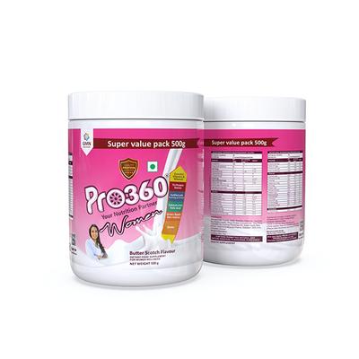 Pro360 Women Nutritional Powder - Butterscotch Flavour 500 gm - Daily Health Drinks