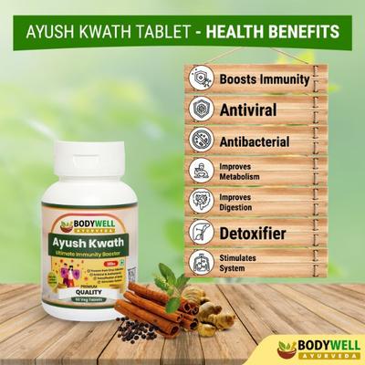 Bodywell Ayush Kwath 500 mg Veg Tablet (Pack of 2 x 60's) - Health Products