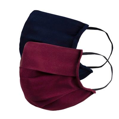 Faballey Contrasting 2 Ply Pleated Reusable Mask Set (2 Pcs) - Face Mask