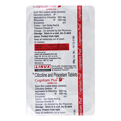 Cognitam Plus Tablet 10'S - Nootropics And Neurotrophics