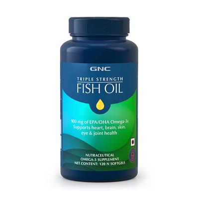 GNC Triple Strength Fish Oil 750 mg Softgel 120's - Omega Fish Oil Fatty Acids