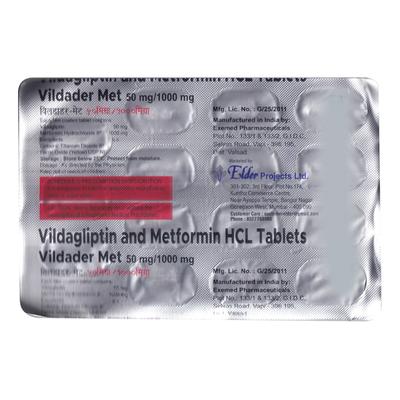 VILDADER MET 50/1000 Tablet 15's - Diabetes-Ant