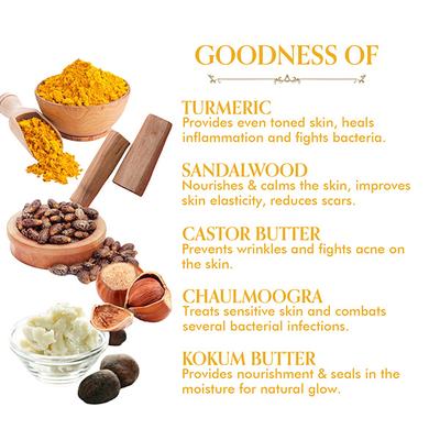 TAC The Ayurveda Co. Haldi Chandan Sugar Soap (Pack of 3 x 300 gm) - Personal Care (Ayush)