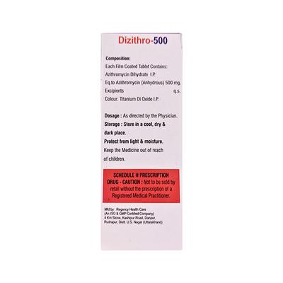 DIZITHRO 500 Tablet 5's - Bacterial Infections-Mac