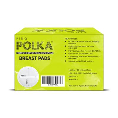 Pinq Polka Premium Cotton Feel Disposable Breast Pads (Ultra slim) 20's - Maternity Pads