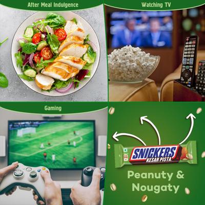 Snickers Kesar Pista Filled Chocolate Bar 42 gm - Nutritional Bars