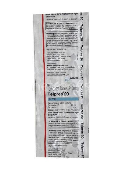 Telpres 20mg Tablet 10'S - Hypertension-Ang