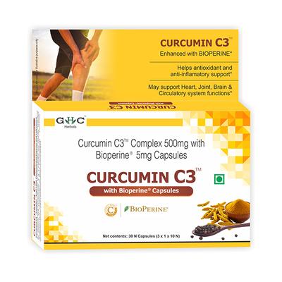 GHC Herbals Curcumin C3 Veg Capsule 30's - Herbal Dietary Supplement