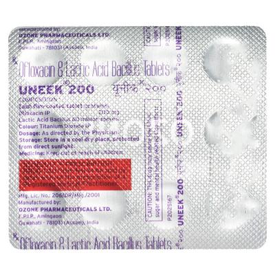 Uneek 200mg Tablet 10'S - Bacterial Infections-Qui