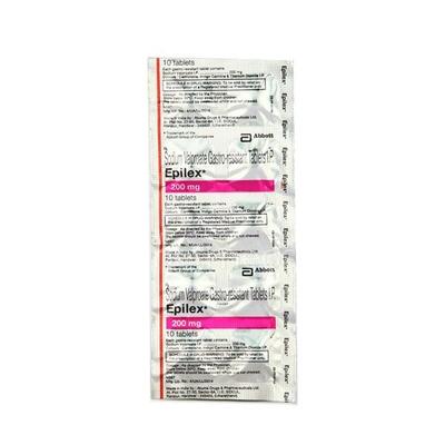 Epilex 200mg Tablet 10'S - Epilepsy/Convulsion-Ant