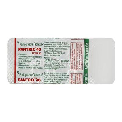 Pantrix 40mg Tablet 10'S - Ulcer/Reflux/Flatulence-Aaa