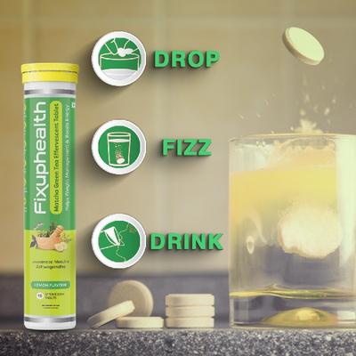 FixUpHealth Matcha Green Tea Effervescent Tablet - Lemon Flavour 15's - Green/Herbal Teas