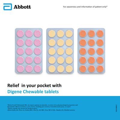 Digene Acidity & Gas Relief Tablets - Mixed Fruit Flavour 15's - Acidity