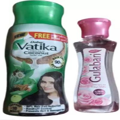 Dabur Vatika Enriched Coconut Hair Oil 75 ml (Free Gulabari Premium Rose Water 30 ml) 1's - Hair Oils