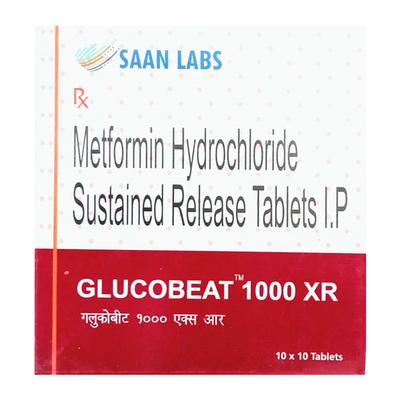 GLUCOBEAT XR 1000 Tablet 10's - Diabetes-Ant