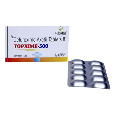 TOPXIME 500mg Tablet 10's - Bacterial Infections-Cep