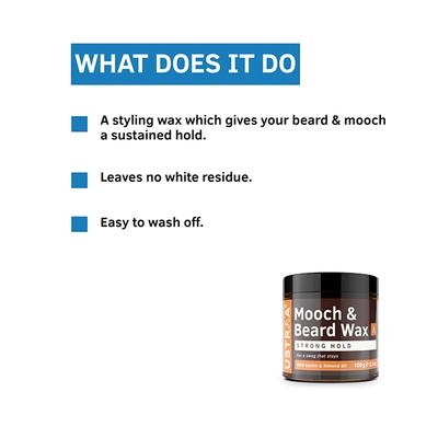 Ustraa Strong Hold Mooch & Beard Wax 100 gm - Beard Wax